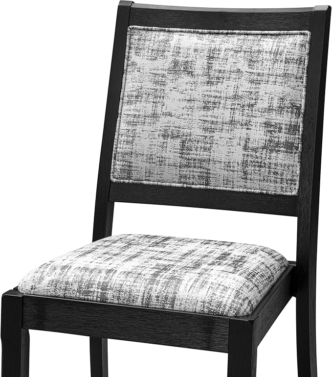 East West Furniture LGX29-BLK-30 -9 Piece Dining Set Includes a Rectangular Kitchen Table with Black Tabletop and 8 Stackable Polyester Fabric Chairs, Black