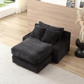 48.8" W Oversized Chaise Daybed Lounge Sleeper Chair Bed for Living Room Reading Bedroom, Indoor Cloud Chaise Sofabed Plush Corduroy Upholstered Sleeper Couch W/3 Pillows for Home/Apartment