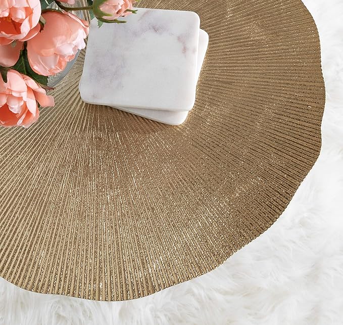 Kate and Laurel Sancia Modern Side Table, 15 x 15 x 20, Gold, Sand Casted Iron Table for Display and Storage