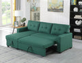 Devion Furniture Garisa 4-in-1 Convertible L Shaped Couch with Pull Out Bed and Storage, Sectional Sleeper Sofa with Reversible Chaise for Living Room, Apartment, Bedroom, Office