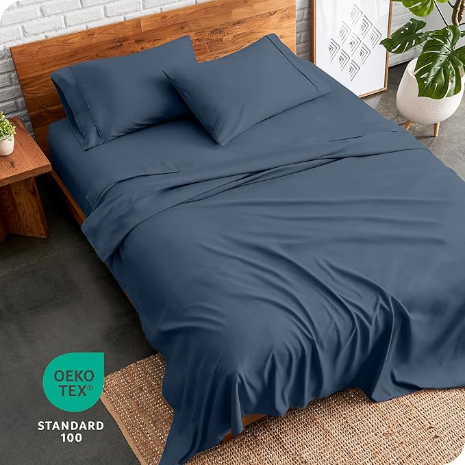 Bare Home Queen Sheet Set - Luxury 1800 Ultra-Soft Microfiber Queen Bed Sheets - Double Brushed - Deep Pockets - Easy Fit - 4 Piece Set - Bedding Sheets & Pillowcases (Queen, Bering Sea)