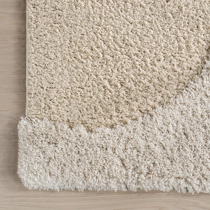 nuLOOM Gloria Abstract Shag Area Rug, 8' Round, Beige