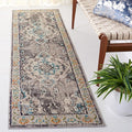 SAFAVIEH Monaco Collection Runner Rug - 2'2" x 20', Grey & Light Blue, Boho Chic Medallion Distressed Design, Non-Shedding & Easy Care, Ideal for High Traffic Areas in Living Room, Bedroom (MNC243G)