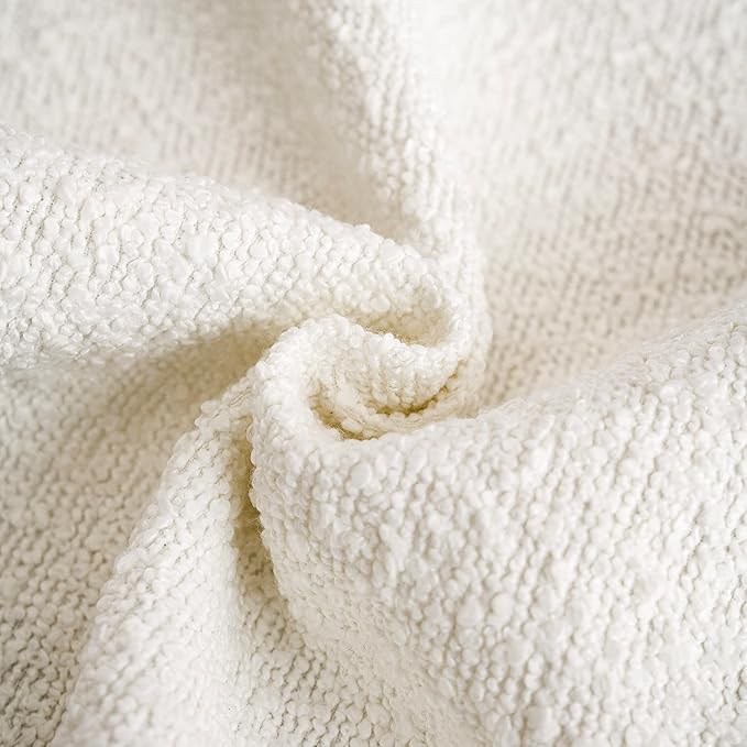Foindtower Pack of 2 Textured Boucle Throw Pillow Covers Accent Solid Pillow Cases Cozy Soft Decorative Couch Cushion Case for Chair Sofa Bedroom Living Room Home Decor, 18 x 18 Inch,White