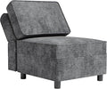 GAOMON Chenille Single Seater, Middle Modular with Storage for Modular Sectional Sofa, 90°-180° Adjustable Backrest, Single Sofa for Sectional Sleeper Sofa, Gray