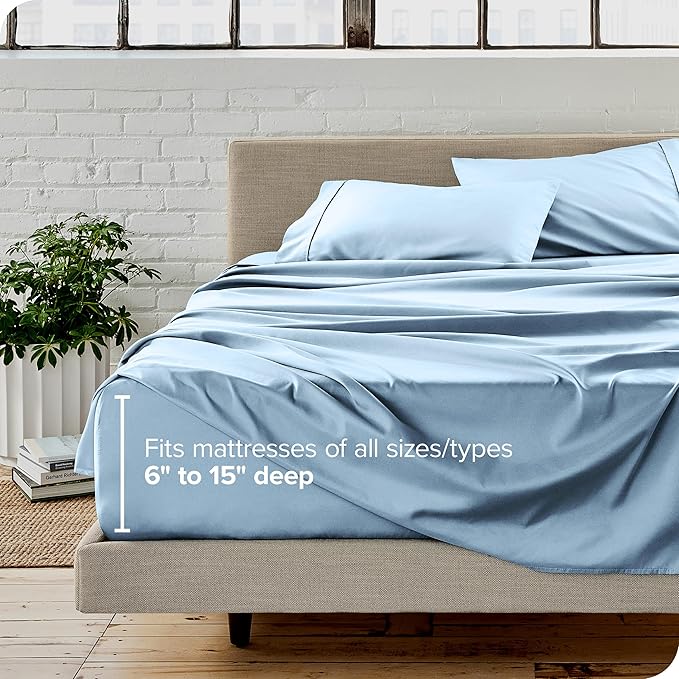 Bare Home Twin XL Sheet Set - College Dorm Size - Luxury 1800 Ultra-Soft Microfiber Twin Extra Long Bed Sheets - Deep Pockets - Easy Fit - Extra Soft - 3 Piece Set - Bed Sheets (Twin XL, Light Blue)