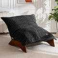 MAXYOYO Adjustable Living Room Chair, 3-Position Bean Bag Chair with Removable Cover, Upholstered Accent Chair with Frame, Soft Reclining Lounge for Bedroom, Apartment, Office, Black