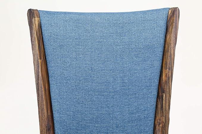 East West Furniture X777VE721-5 5 Piece Dining Table Set Includes a Rectangle Dining Room Table with X-Legs and 4 Blue Color Linen Fabric Parsons Chairs, 40x72 Inch, Multi-Color