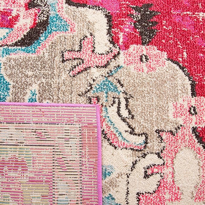 SAFAVIEH Monaco Collection Accent Rug - 2'2" x 4', Pink & Multi, Boho Medallion Distressed Design, Non-Shedding & Easy Care, Ideal for High Traffic Areas in Entryway, Living Room, Bedroom (MNC243D)