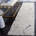 SAFAVIEH Florida Shag Collection Runner Rug - 2'3" x 9', Beige & Blue Grey, Scroll Design, Non-Shedding & Easy Care, 1.2-inch Thick Ideal for High Traffic Areas in Living Room, Bedroom (SG455-1155)