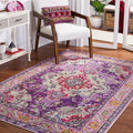 SAFAVIEH Monaco Collection Accent Rug - 3' x 5', Violet & Fuchsia, Medallion Distressed Design, Non-Shedding & Easy Care, Ideal for High Traffic Areas in Entryway, Living Room, Bedroom (MNC243P)