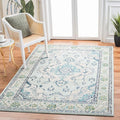 SAFAVIEH Monaco Collection Accent Rug - 3' x 5', Light Blue & Ivory, Medallion Distressed Design, Non-Shedding & Easy Care, Ideal for High Traffic Areas in Entryway, Living Room, Bedroom (MNC243K)