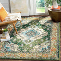SAFAVIEH Monaco Collection Accent Rug - 2' x 3', Forest Green & Light Blue, Boho Medallion Distressed Design, Non-Shedding & Easy Care, Ideal for High Traffic Areas in Living Room, Bedroom (MNC243F-2)